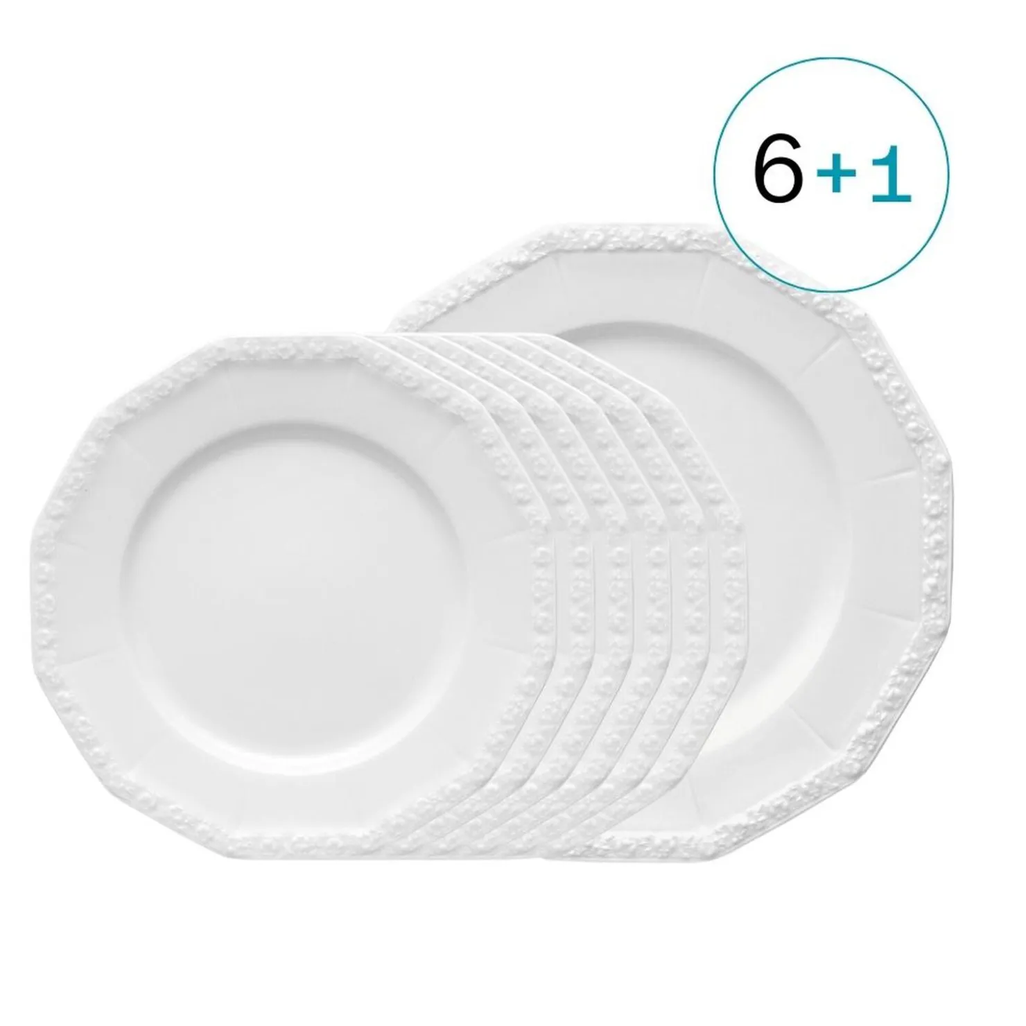Rosenthal Tellersets|Geschirrsets Für 6 Personen|6 x Speiseteller 26 cm + Platte 31 cm geschenkt