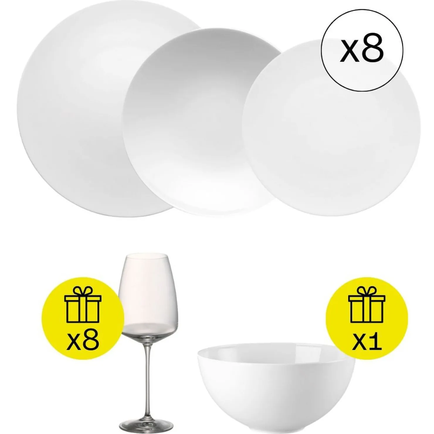 Rosenthal Geschirrsets Für 8 Personen|Ikonisches Tafelservice für 8, 24-tlg. Geschirr-Set mit Geschenk