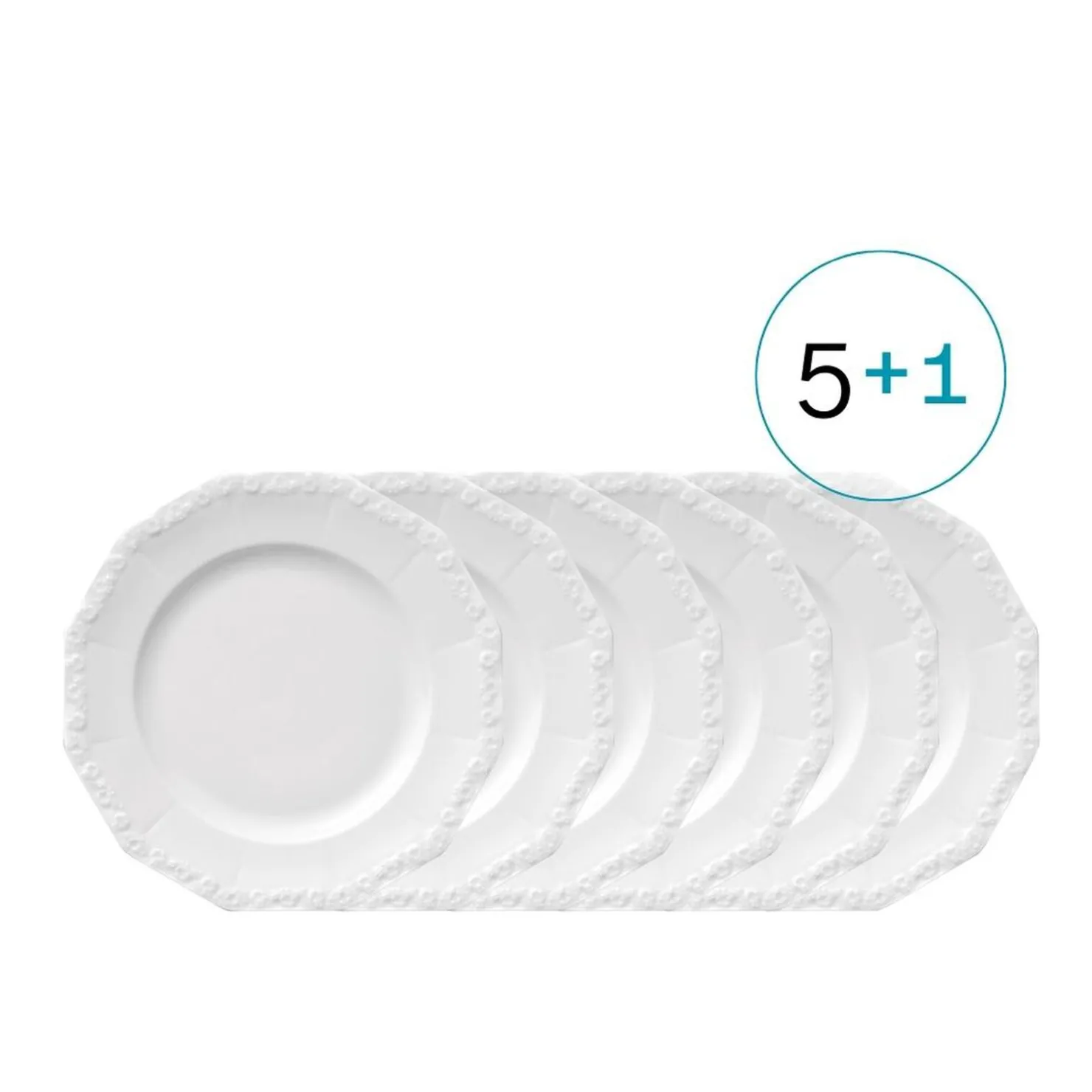 Rosenthal Frühstücksteller|Tellersets|5+1-Set, 6 x Frühstücksteller 21 cm